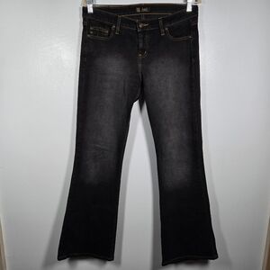 Lei Y2K Black Low Rise Boot Cut Flare Leg Denim Jeans Juniors Size 11